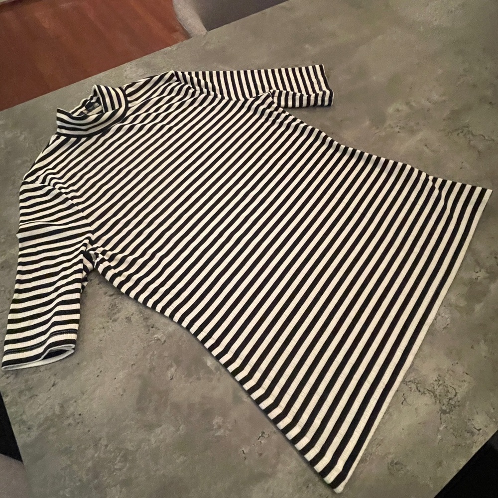 Banana Republic Black and White Striped Blouse